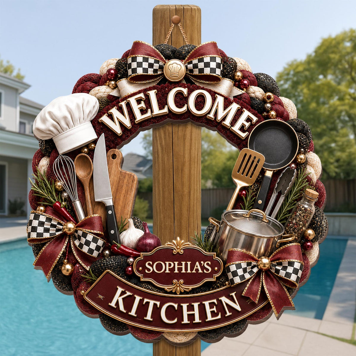 "Welcome To My Kitchen" – Personalized Wood Sign | Gift For Cooking Lovers & Home Chefs