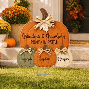 "Grandma & Grandpa's Pumpkin Patch" – Cozy Rustic Fall Yard Sign | Personalized Fall Decor For Grandparents