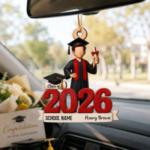"Class Of 2026" Graduate Senior – Personalized Wooden Ornament | Graduation Gift For Him & Her