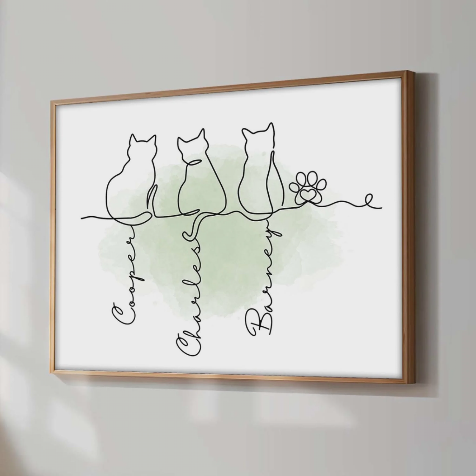 Adorable Cats Line Art - Personalized Poster, Unique Gift for Cat Lovers