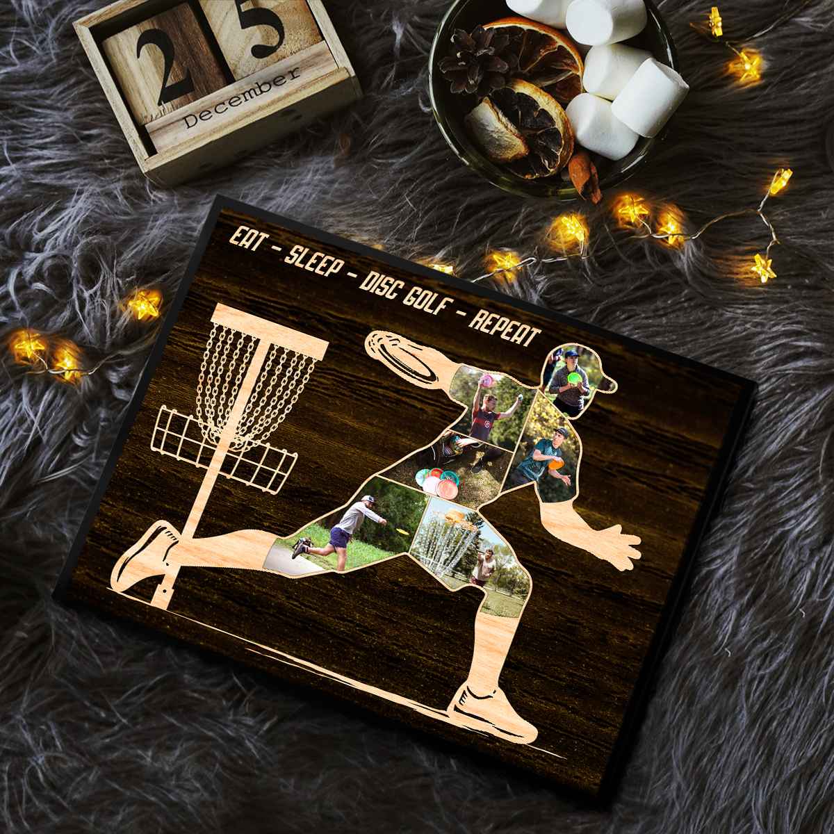 Personalized Disc Golf Photo Collage Canvas – Custom Gift For Disc Golfers & Father's Day