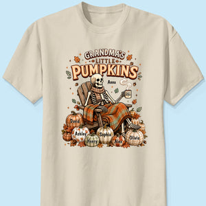 "Grandma Skeleton Pumpkins" – Personalized Halloween Shirt | Gift For Grandma
