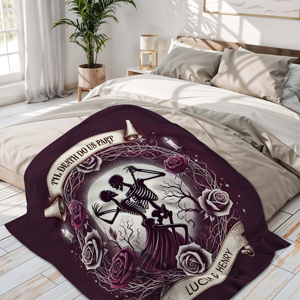 'Til Death Do Us Part" – Gothic Personalized Blanket | Gift For Couples