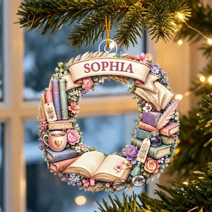 "Reading Is A Journey" – Personalized Christmas Acrylic Hanging Ornament | Gift For Book Lovers