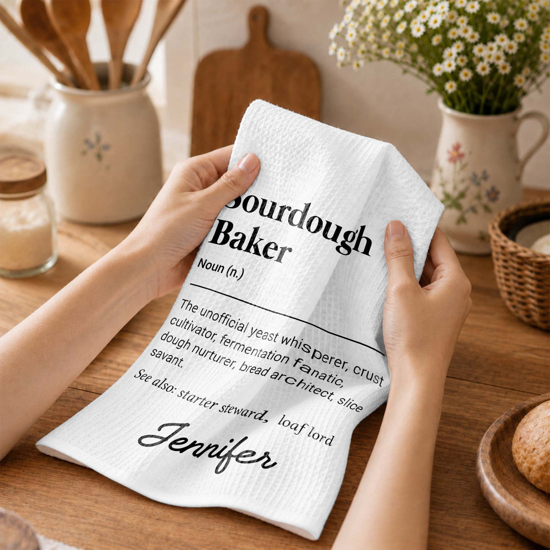 "Sourdough Baker Definition" – Personalized Kitchen Towel | Gift For Bakers & Bread Lovers