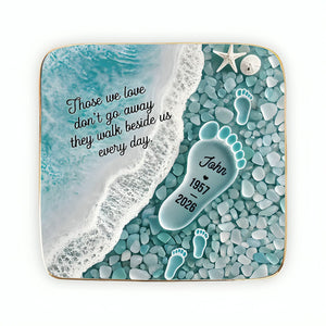 "Where Love Never Ends" – Sea Glass Design Personalized Jewelry Dish | Memorial Ocean Remembrance Gift For Loss of Loved One