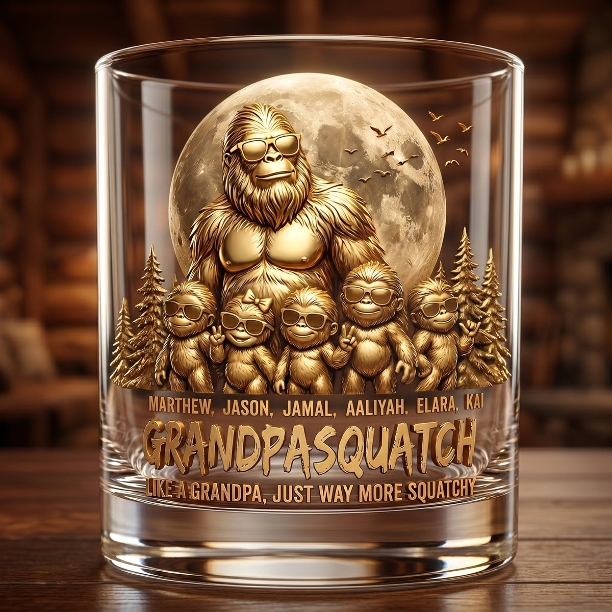 Personalized "King Of The Forest" Dad Whiskey Glass – Gift For Dad