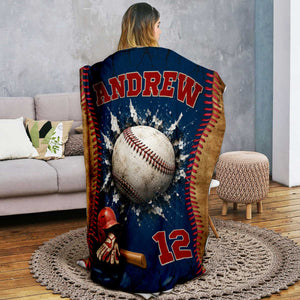 Baseball Player Gift For Son – Personalized Senior Night Baseball Blanket & Team Keepsake