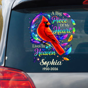 Memorial Gift For Loss Of Loved One – Personalized Cardinal Decal "Forever Loved – My Guardian Angel"