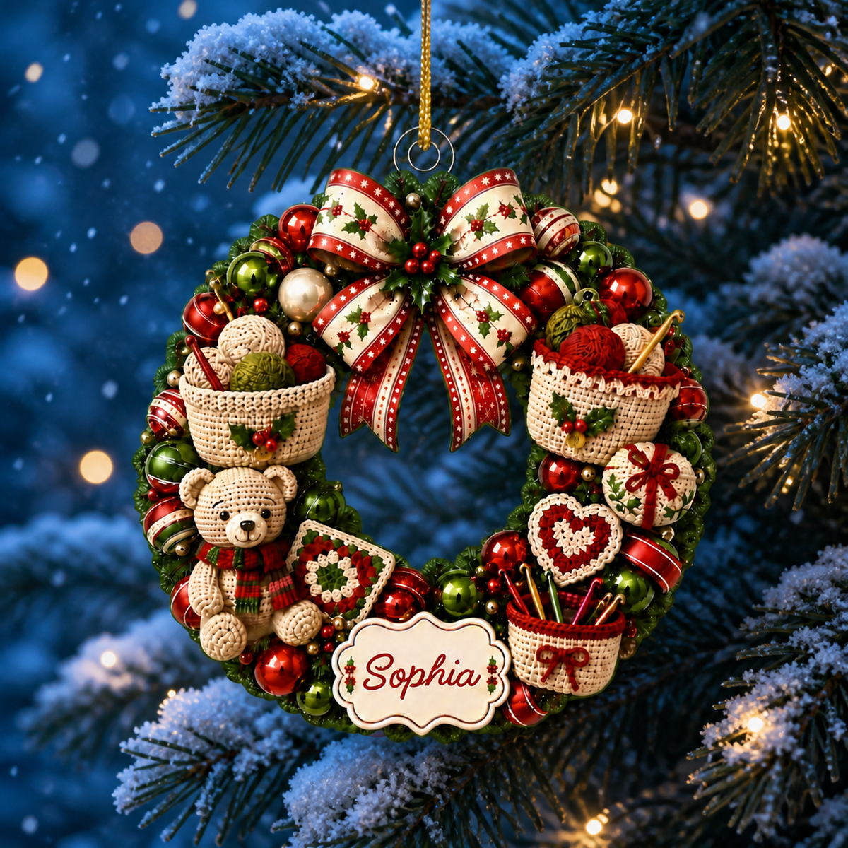 "In My Crochet Era" – Personalized Acrylic Hanging Ornament | Gift For Crochet Lovers