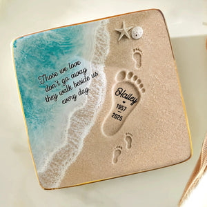 "Where Love Never Ends" – Personalized Jewelry Dish | Memorial Ocean Remembrance Gift For Loss Of Loved One