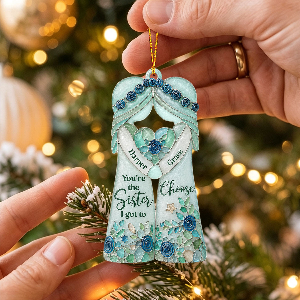 "You're The Sister I Got To Choose" – Personalized Ornament | Gift For Bestie & Soul Sister