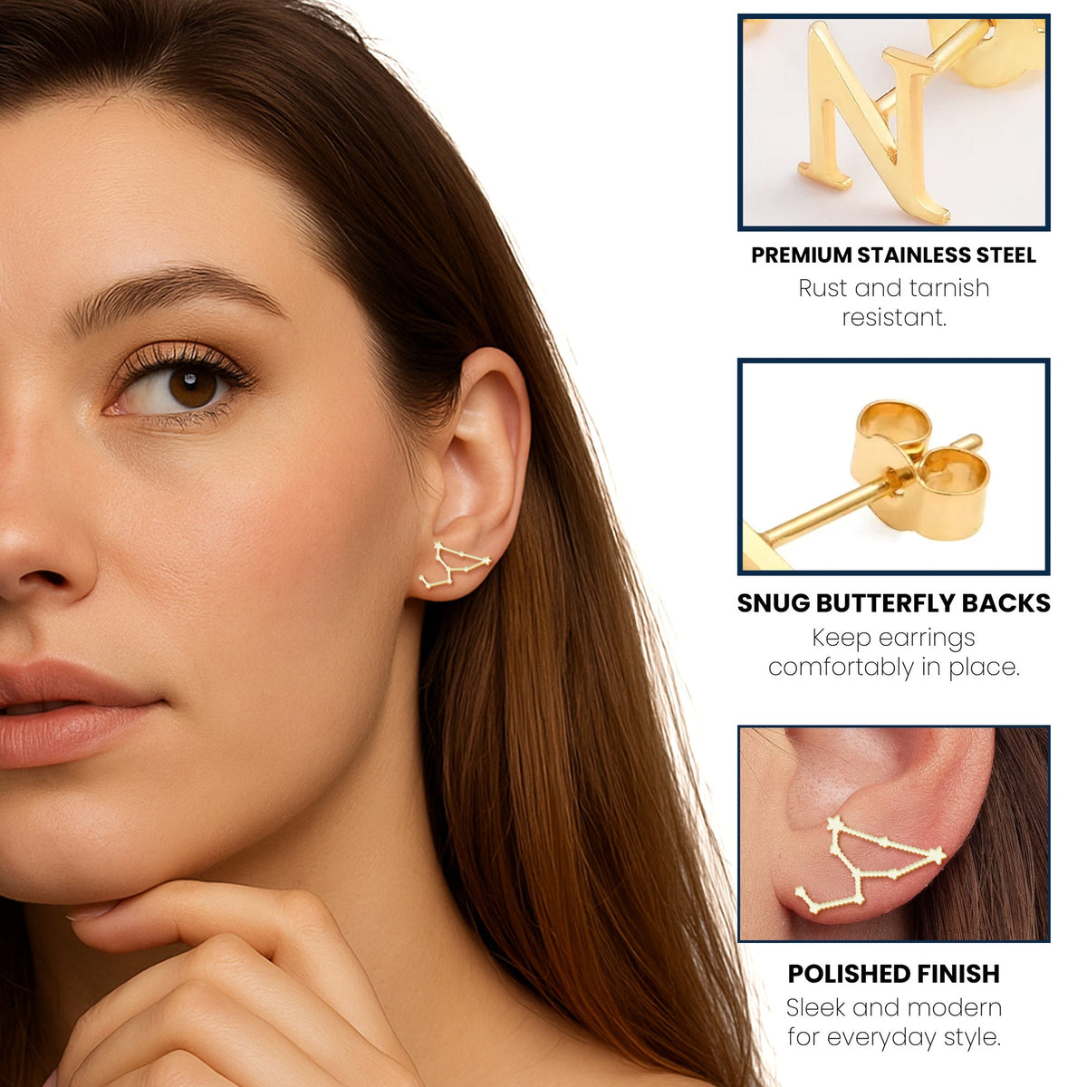 Good Friends Are Like Stars Zodiac Bestie - Personalized Stud Earrings