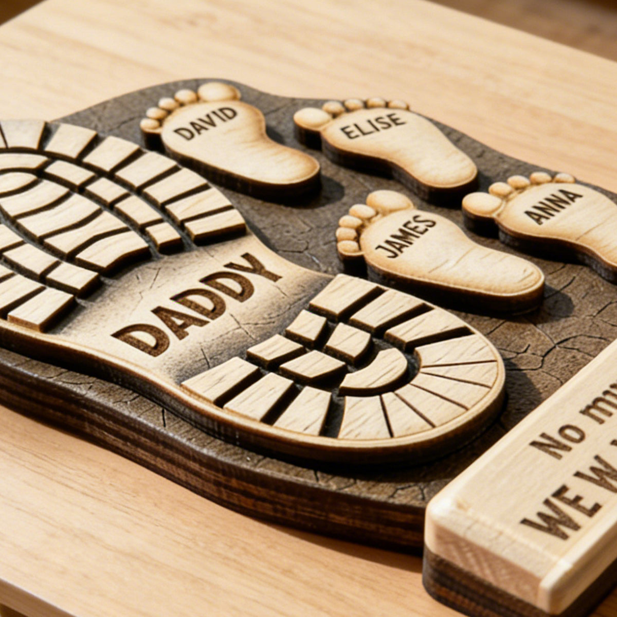 Your Footsteps Led Our Way - Family Personalized Custom Shaped 2-Layered Wooden Plaque