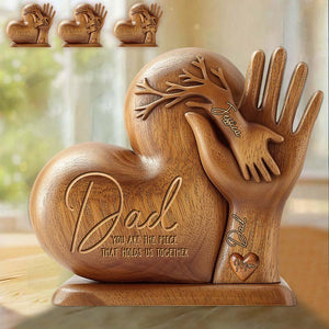 Dad You Are The Piece That Holds Us Together - Personalized Father Heart Shaped Acrylic Plaque