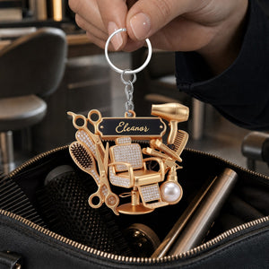 Master of Style, Personalized Keychain, Gift for Hairstylist Lovers