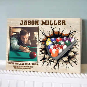 Billiards Player Signature Canvas, Custom Billiards Guest Book, Billiards Keepsake Gift, Billiards Lover Gift, Sport Gift