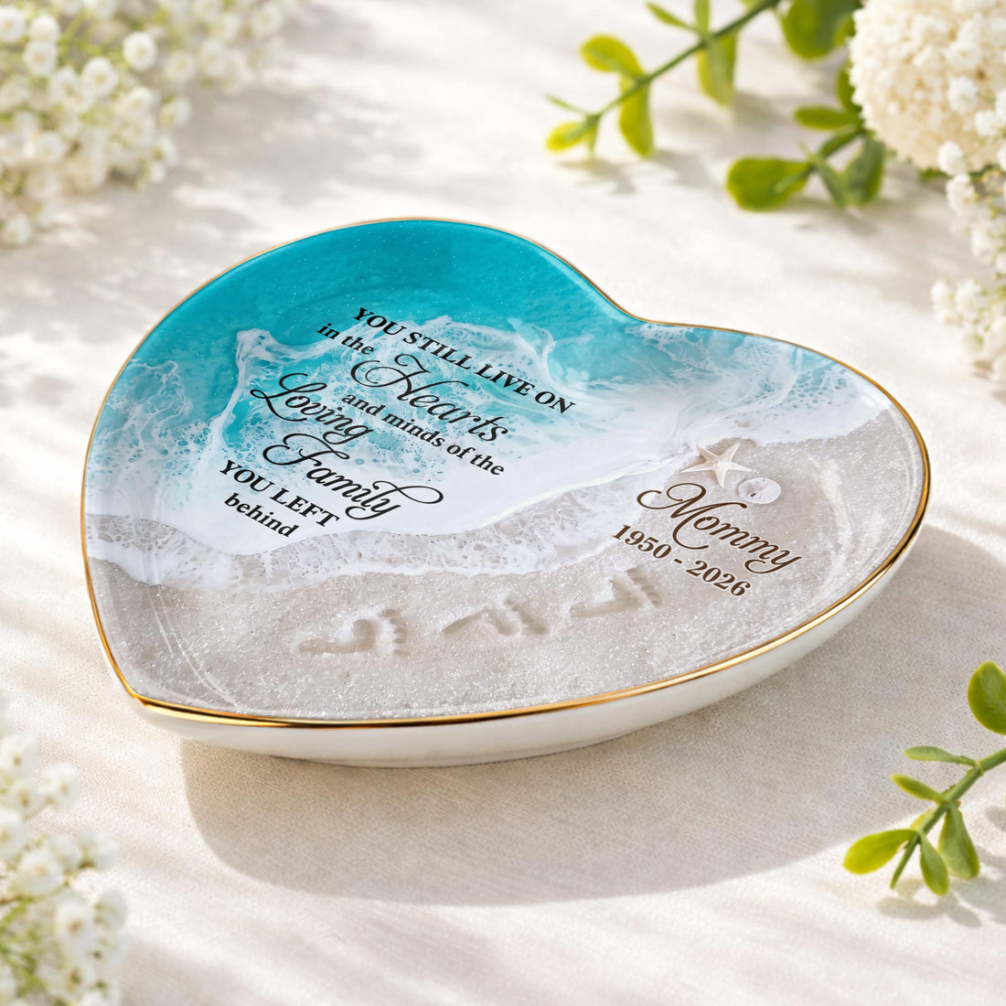 "You Still Live On" – Personalized Ceramic Dish | Memorial Gift For Grieving Family