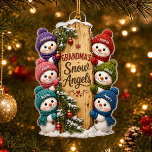 "Grandma's Snow Angels" – Personalized Acrylic Ornament | Christmas Gift For Grandma