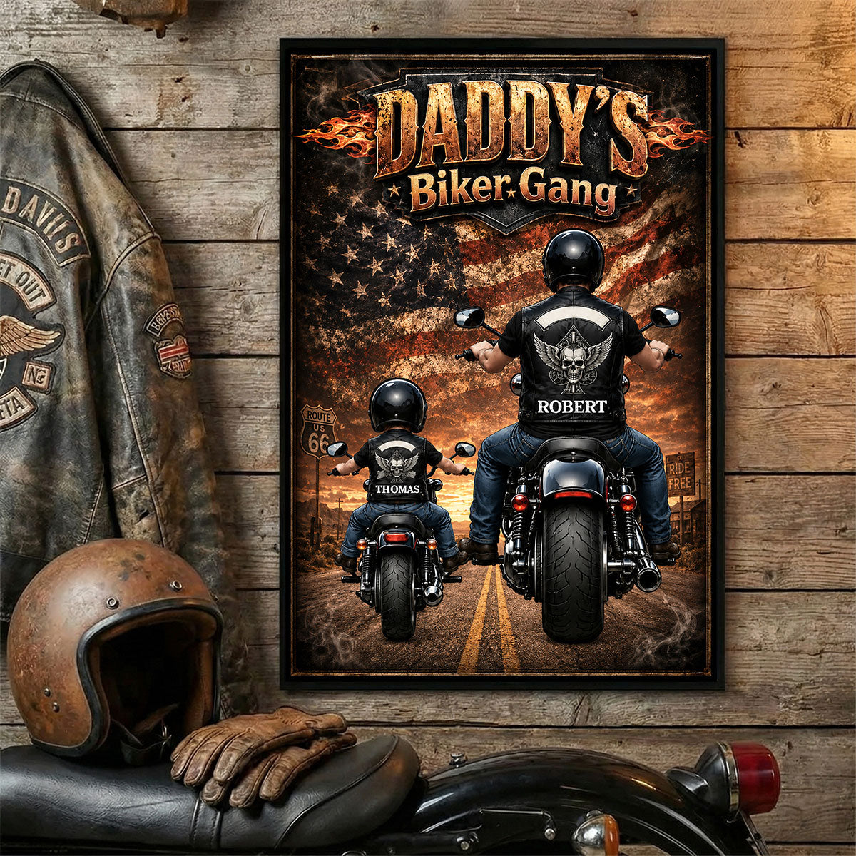 Personalized "Daddy's Biker Gang" Poster – Father's Day Gift For Dad & Husband