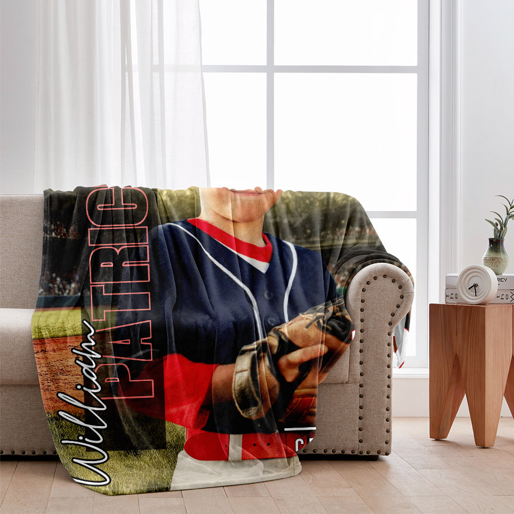 Any Photo, Name, School.... - Personalized Basketball Blanket