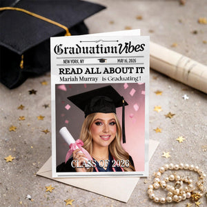 Graduation Announcement 2026 Graduation Party Invitation, Personalized Printed Graduation Newspaper