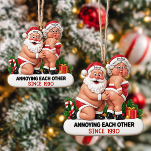 "Annoying Each Other Since" – Custom Wood Ornament | Gift For Couples
