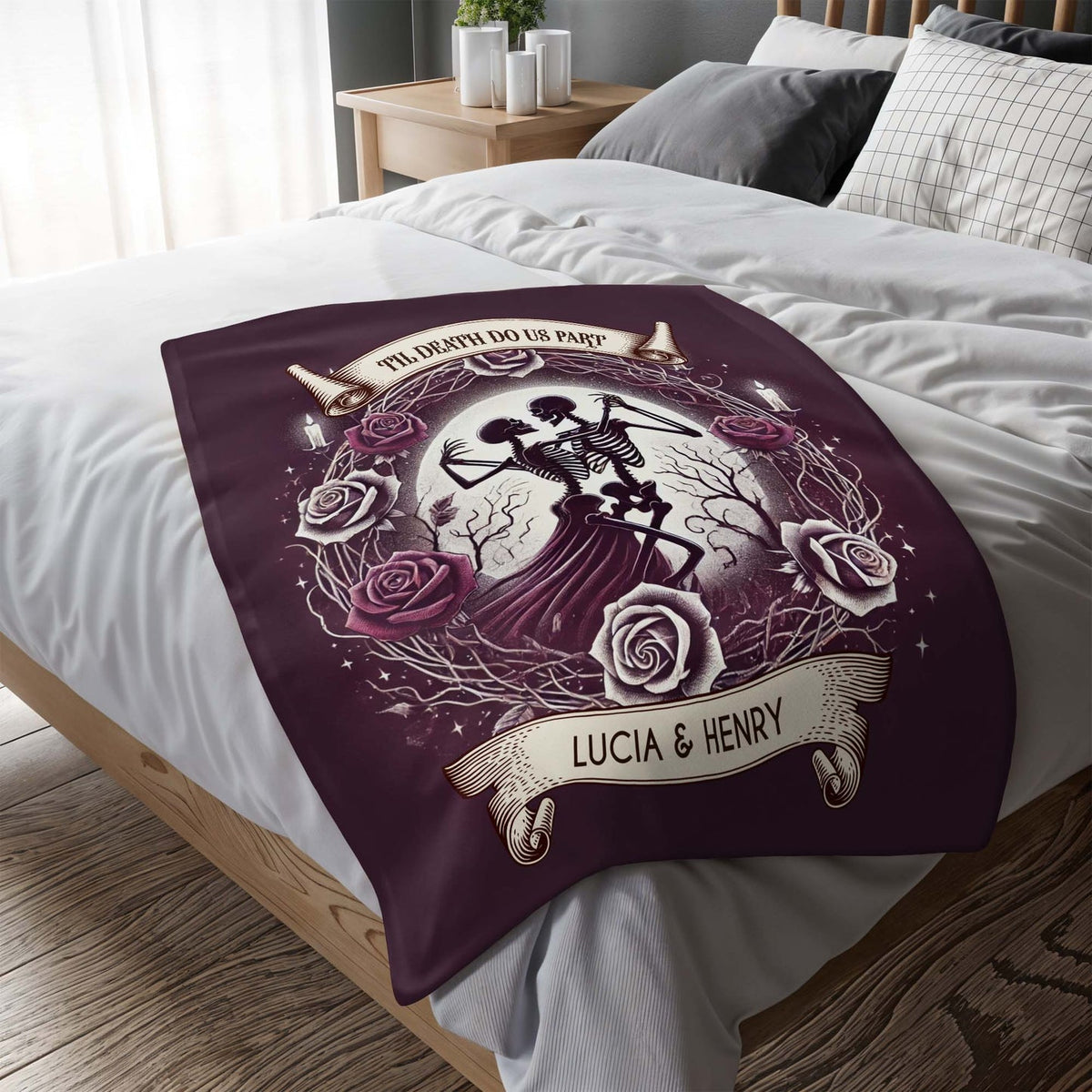 'Til Death Do Us Part" – Gothic Personalized Blanket | Gift For Couples