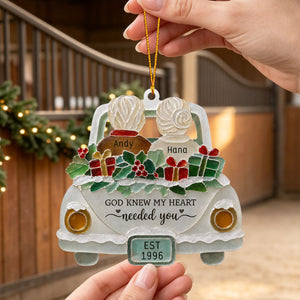 "God Knew My Heart Needed You" – Personalized Acrylic Hanging Ornament | Gift For Couples