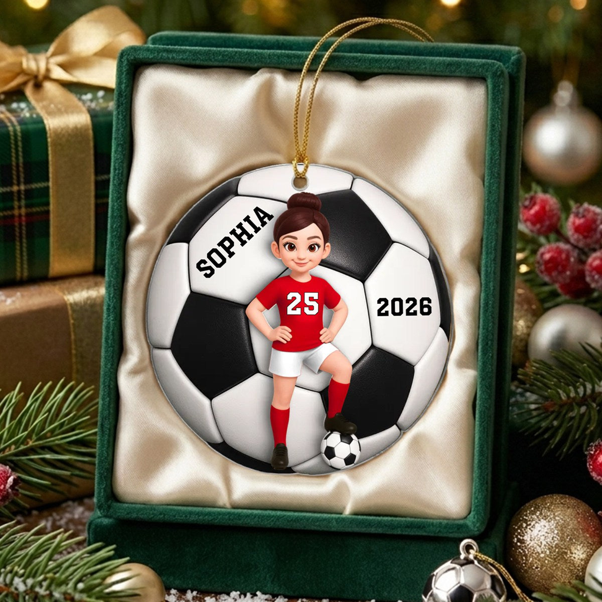 Soccer Girl Boy - Personalized Acrylic Ornament Christmas Gift For Daughter, Gift For Son