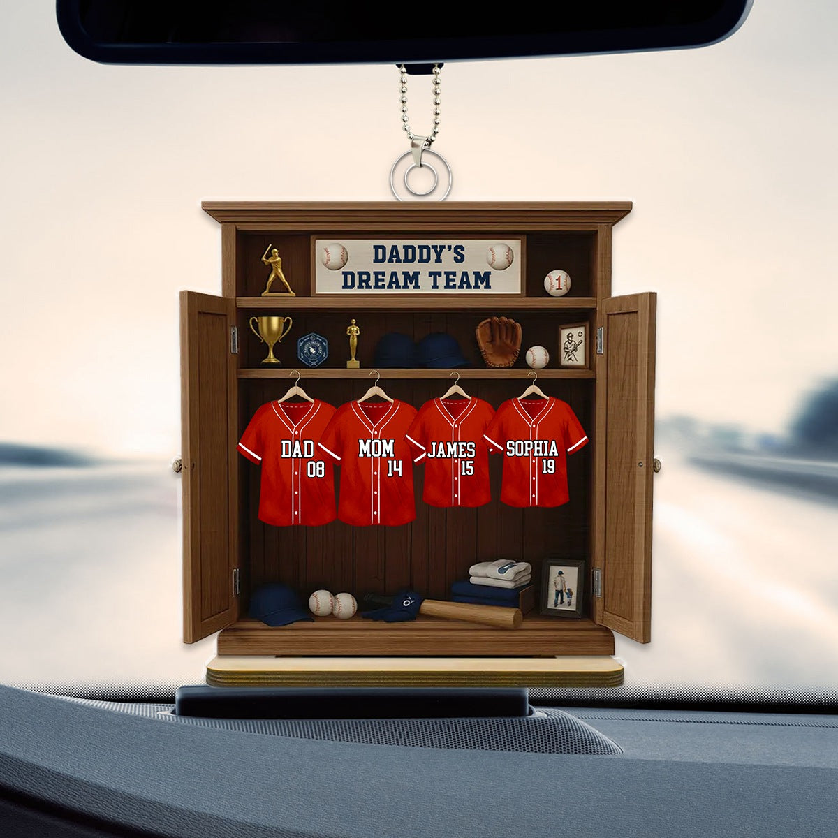 Daddy Dream Team Baseball, Father's Day Gift For Dad, Grandpa Personalized Ornament