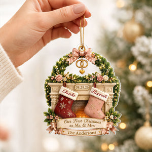 "Our First Christmas As Mr. & Mrs." – Personalized Acrylic Ornament | Christmas Gift For Couples