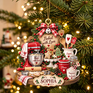 Baked With Love – Personalized Baker Christmas Ornament | Custom Name Keepsake Gift For Bakers