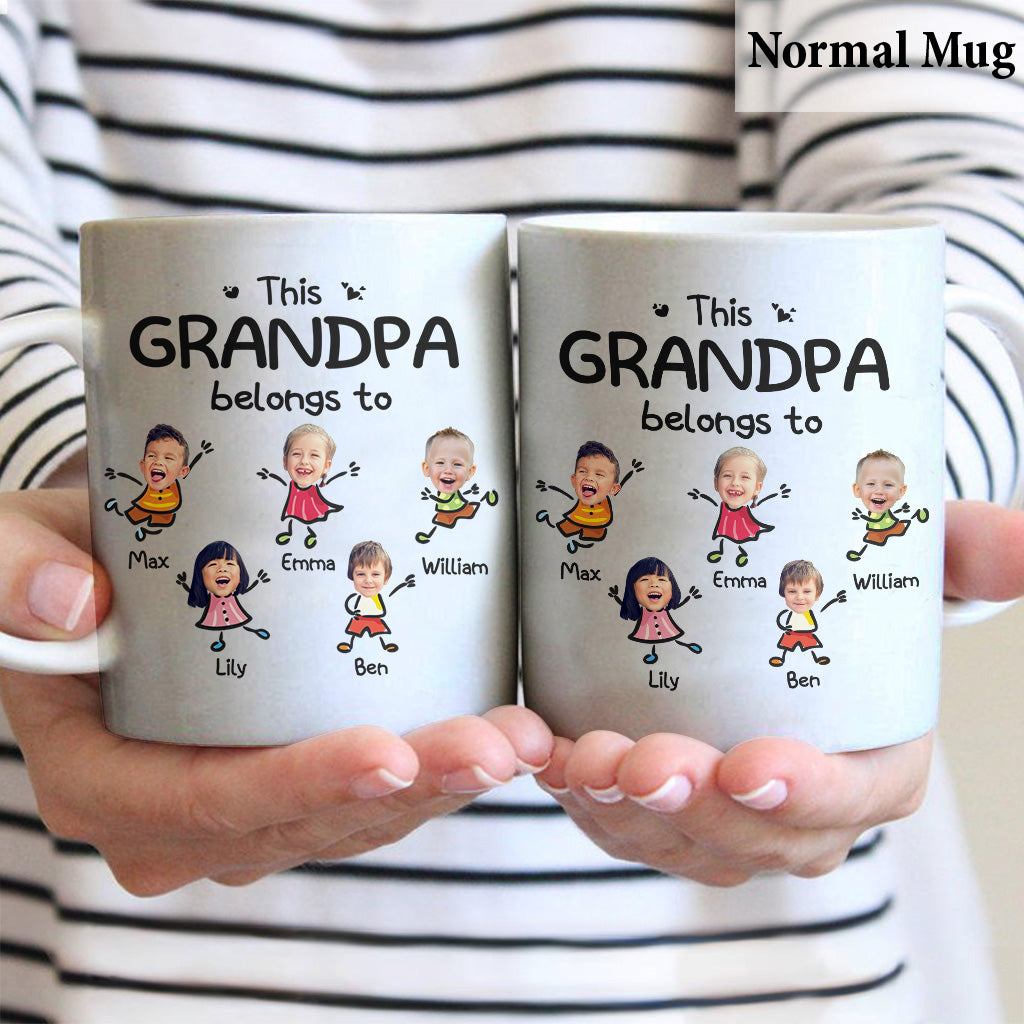 Personalized "This Grandpa Belongs To" Ceramic Mug – Father's Day Gift For Grandpa