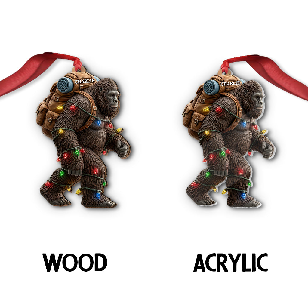 Sasquatch Holiday Spirit - Personalized Acrylic Ornament Gift For  Hiking Lover