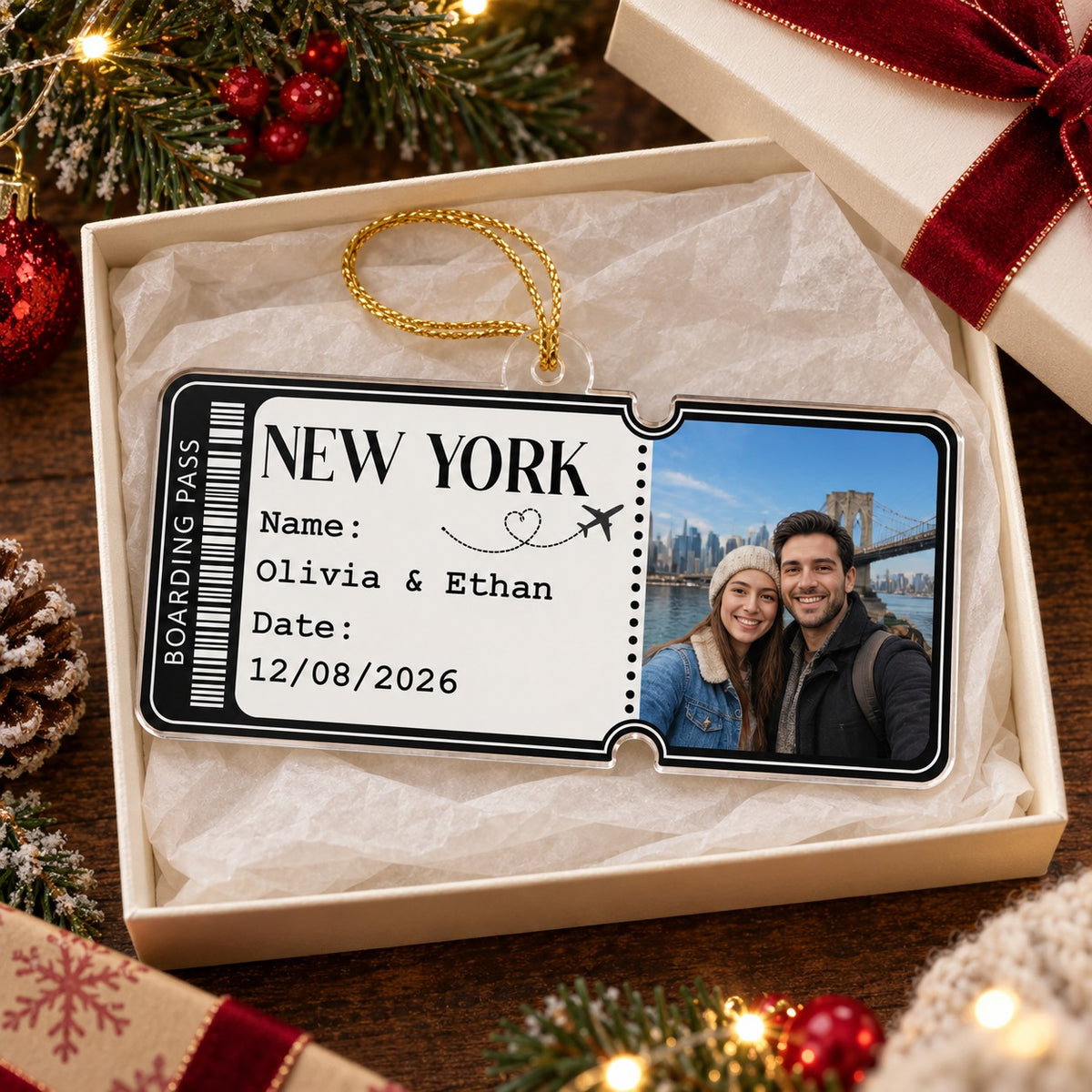 Together Along the Way - Personalized Travel Photo Ornament