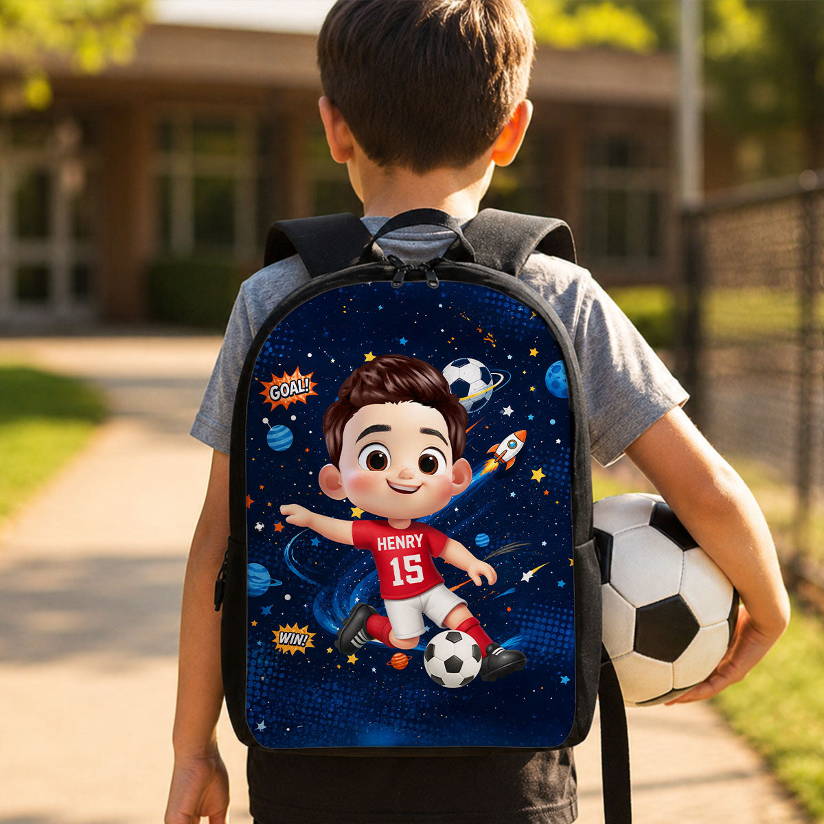 Back To School Backpack For Kids – Personalized Soccer Design For Boys & Girls