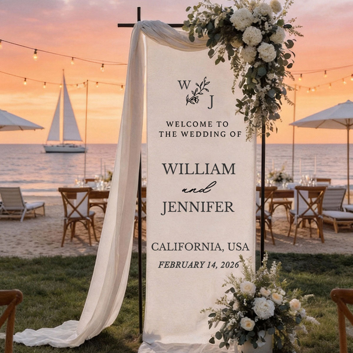 Personalized Wedding Welcome Sign, Custom Wedding Signs，Wedding banner