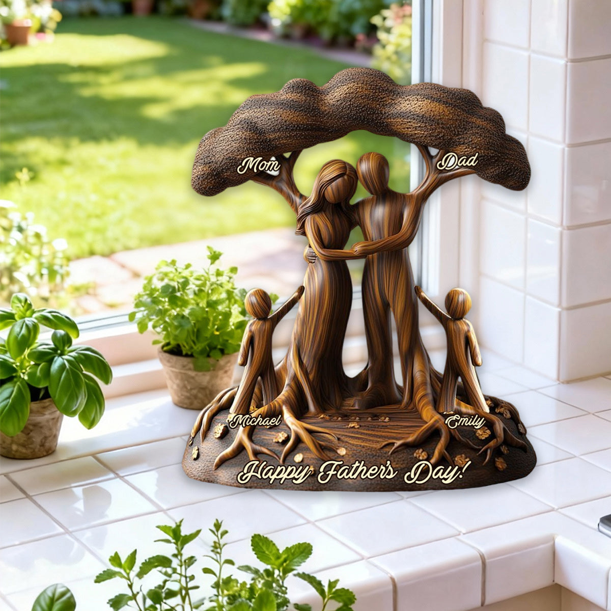 To Us You're The World - Personalized Father Custom Shaped Acrylic Plaque