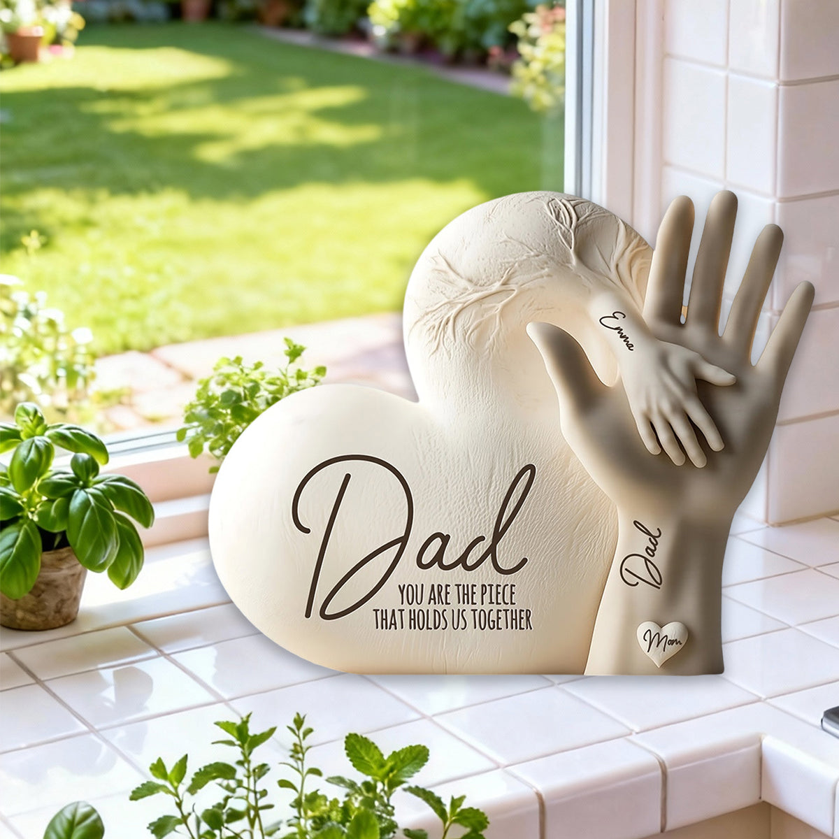 Dad You Are The Piece That Holds Us Together - Personalized Father Custom Shaped Acrylic Plaque