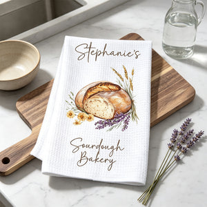 Custom Sourdough Bread Kitchen Towel Personalized Baking Gift