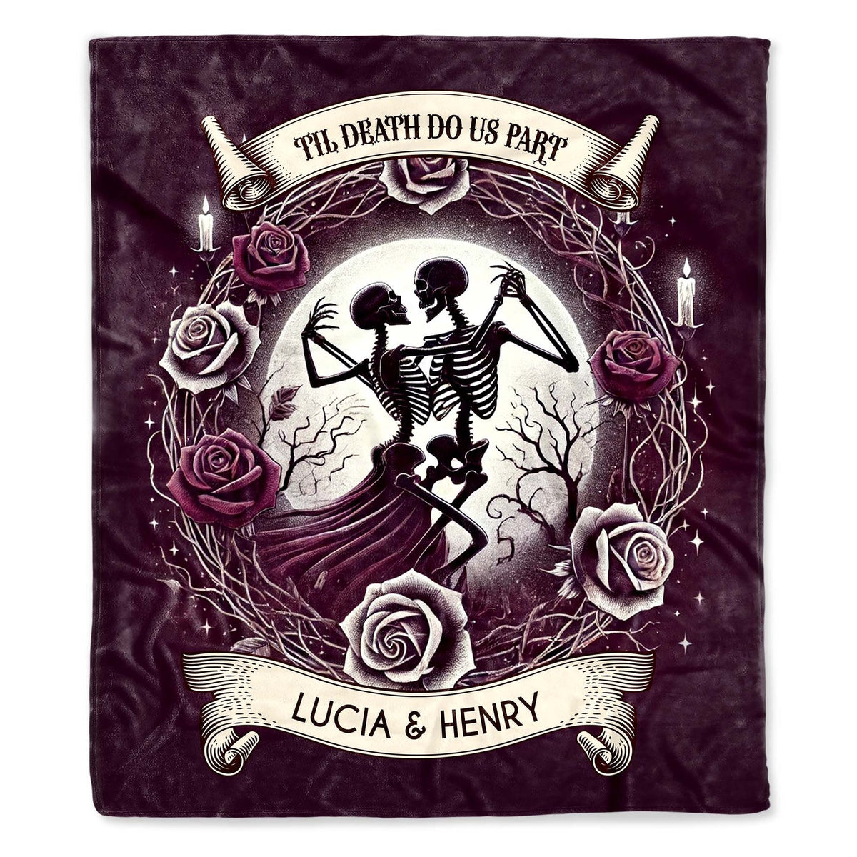 'Til Death Do Us Part" – Gothic Personalized Blanket | Gift For Couples