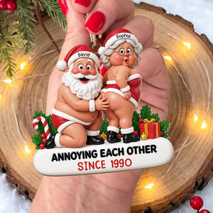 "Annoying Each Other Since" – Custom Wood Ornament | Gift For Couples
