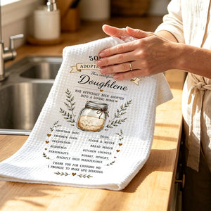 Custom Sourdough Adoption Certificate Kitchen Towel – Personalized Baking Gift For Bread Lovers