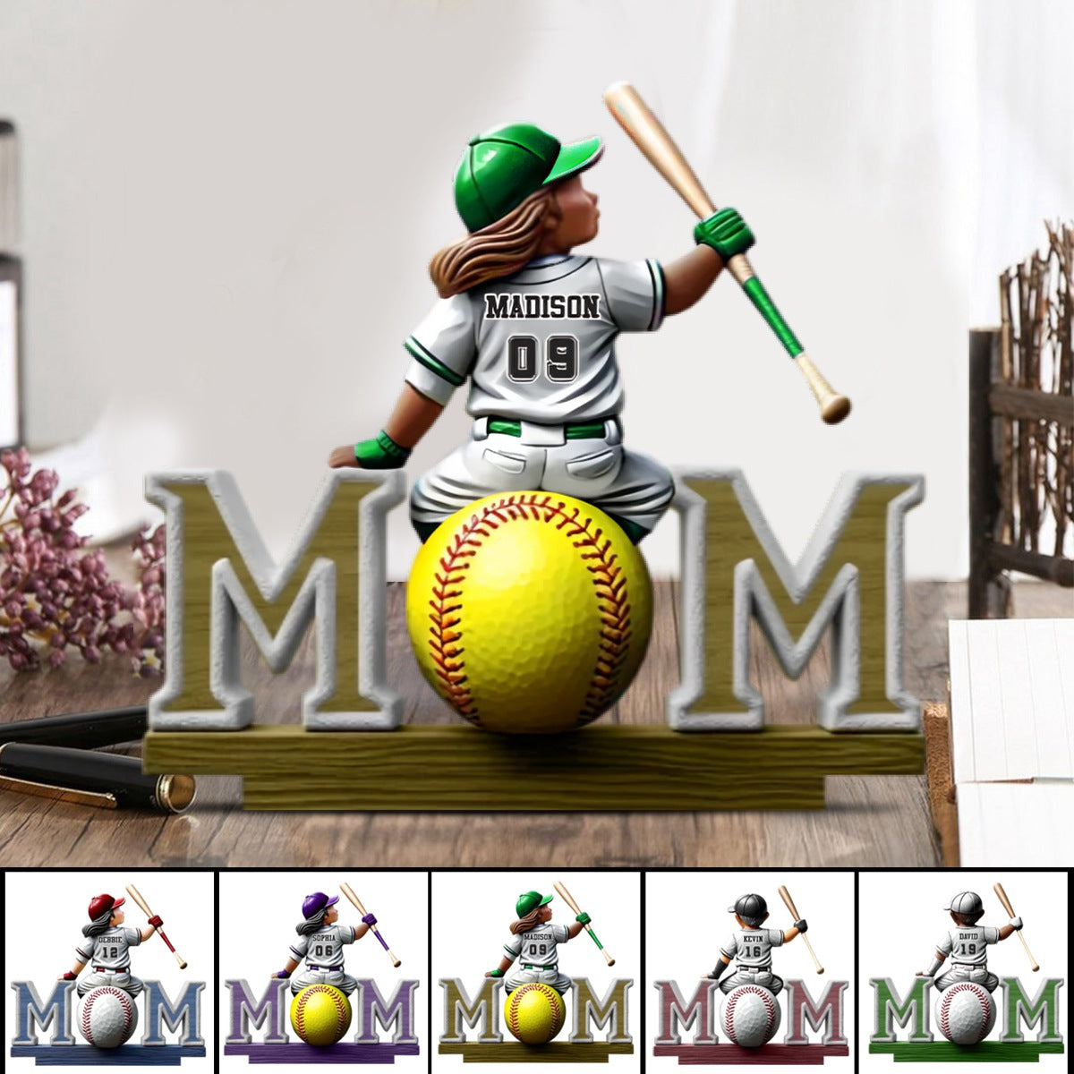 Great Players Are Raised By Even Greater Moms - Personalized Shaped 2-Layered Wooden Plaque With Flat Stand