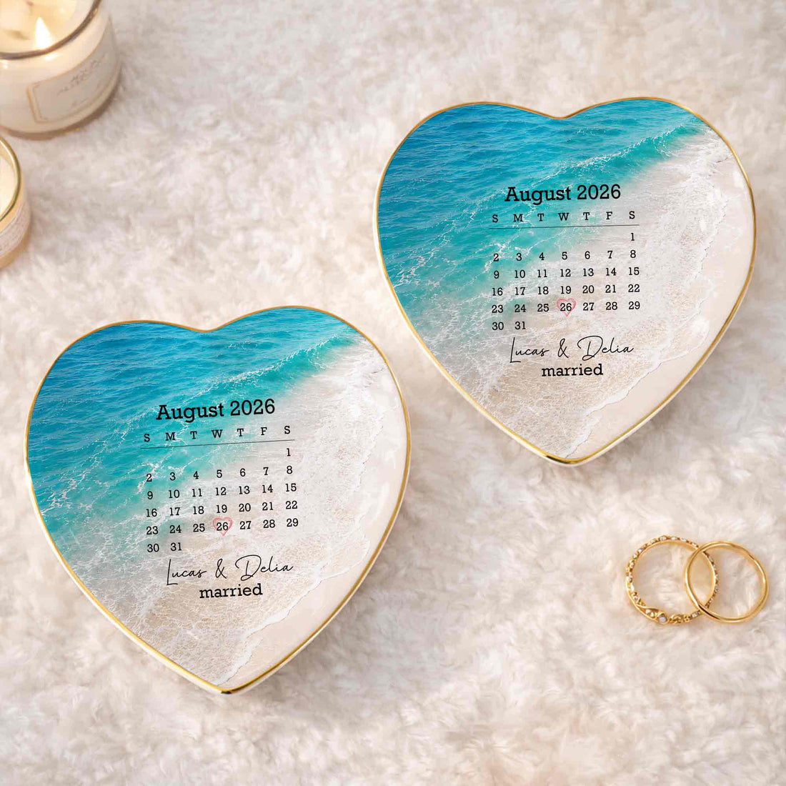 Personalized "Married" Jewelry Dish – Gift For Couples
