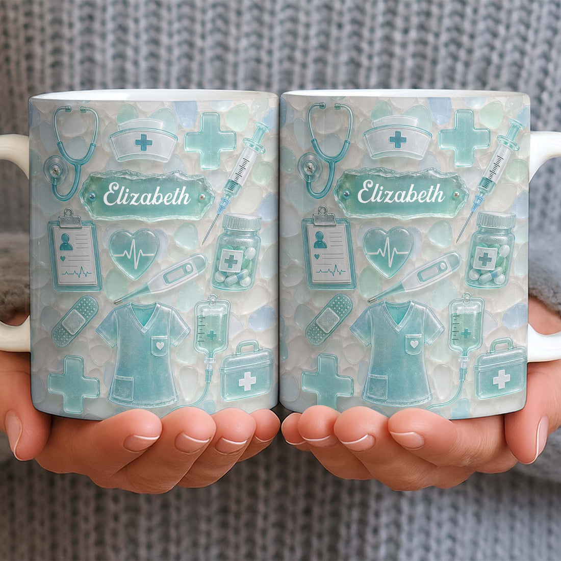 "Dedicated Nurse" Sea Glass – Personalized Mug | Gift For Nurse Lovers