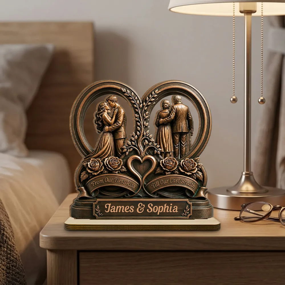 "Love You Then, Love You Now" – Personalized Wood Plaque | Gift For Couples