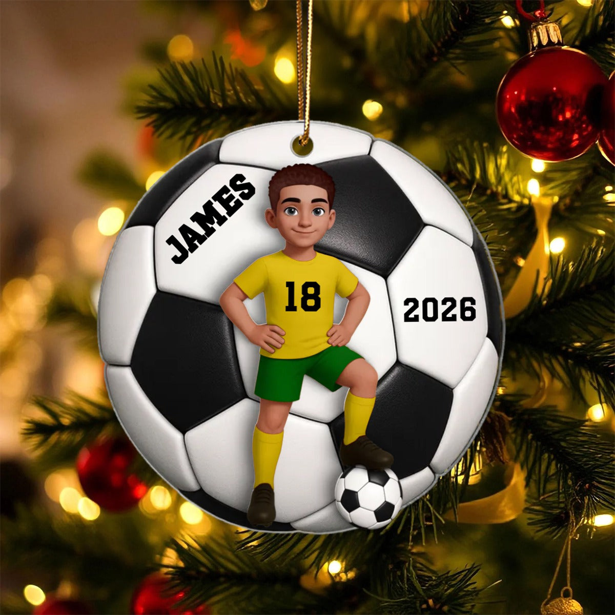 Soccer Girl Boy - Personalized Acrylic Ornament Christmas Gift For Daughter, Gift For Son