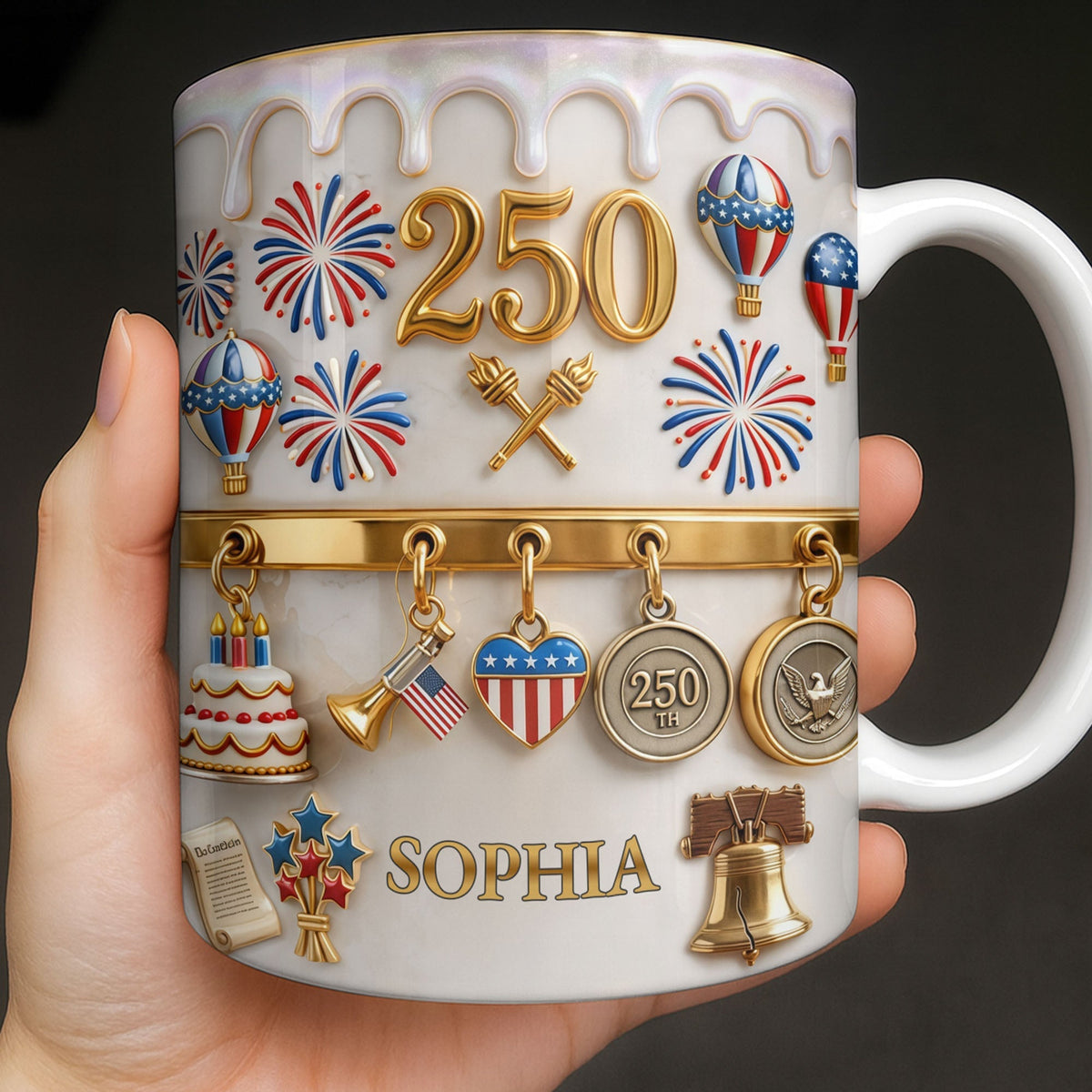 Gift For Patriots & USA Lovers – Personalized "Celebrating Freedom" Mug
